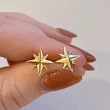 Medium Compass Rose Stud Earrings
