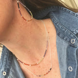 Tiny Beaded Chakra Gemstone Bar Necklace