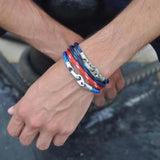 Contender Double Rope Bracelet (Navy/Red/White)