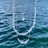 Graduated Herkimer Diamond Bar Necklace