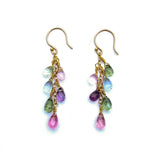 Sapphire Briolette Cascade Earrings in 14K Gold