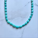 Medium Graduated Oval Turquoise Necklace