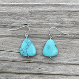 Chunky Turquoise Single Stone Earrings