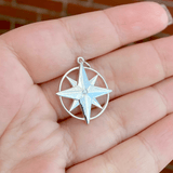 Large Compass Rose Charm with Diamond