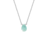Single Drop Gemstone Necklace (Pear Shape)