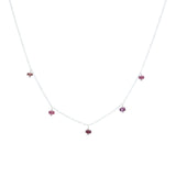 Rondelle Gemstone Multidrop Necklace
