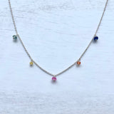 Rondelle Sapphire Multidrop Necklace