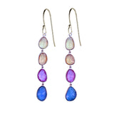 Organic Set Rose Cut Sapphire Sunset Earrings