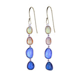 Organic Set Rose Cut Sapphire Sunset Earrings