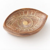 Evil Eye Mango Wood Trinket Dish
