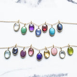 Organic Set Gemstone Charm Necklace