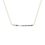 Tiny Beaded Chakra Gemstone Bar Necklace