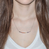 Tiny Beaded Chakra Gemstone Bar Necklace