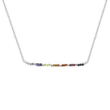 Tiny Beaded Chakra Gemstone Bar Necklace