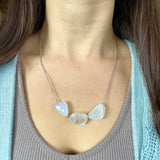 Chunky Three-Stone Moonstone Necklace