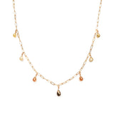 Rustic Diamond Briolette Multidrop Necklace in 14K Gold