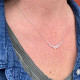 Graduated Herkimer Diamond Bar Necklace