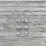 Herkimer Diamond Triple Drop Earrings