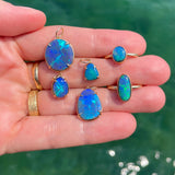 Round Lightning Ridge Opal Ring