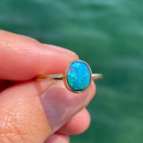 Round Lightning Ridge Opal Ring