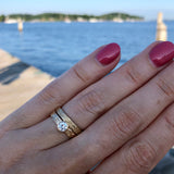 Solitaire Diamond Narrow Ripple Ring in 14K Gold