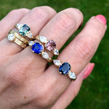 Solitaire Diamond Narrow Ripple Ring in 14K Gold