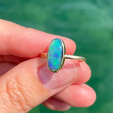 Oval Lightning Ridge Opal Ring