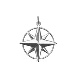 Large Compass Rose Charm with Diamond