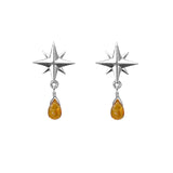 Medium Compass Rose Gemstone Post Earrings