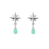 Medium Compass Rose Gemstone Post Earrings