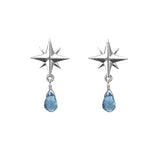 Medium Compass Rose Gemstone Post Earrings