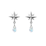 Medium Compass Rose Gemstone Post Earrings