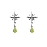 Medium Compass Rose Gemstone Post Earrings