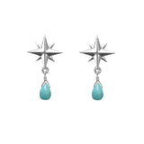 Medium Compass Rose Gemstone Post Earrings