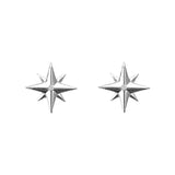 Medium Compass Rose Stud Earrings with Diamonds