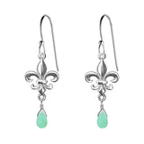 Medium Fleur de Lis Gemstone Earrings