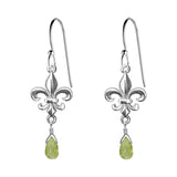 Medium Fleur de Lis Gemstone Earrings