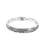 Narrow Ripple Ring (Oxidized)