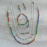 Rainbow Gemstone Bar Necklace