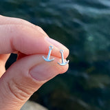 Tiny Anchor Stud Earrings