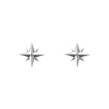 Tiny Compass Rose Stud Earrings