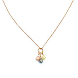 Rustic Diamond Briolette Triple Drop Necklace in 14K Gold