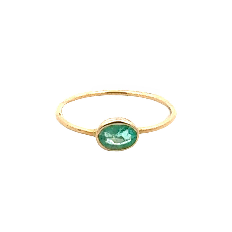 Oval Emerald Bezel Ring