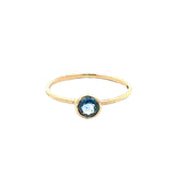 Round Blue Sapphire Bezel Ring