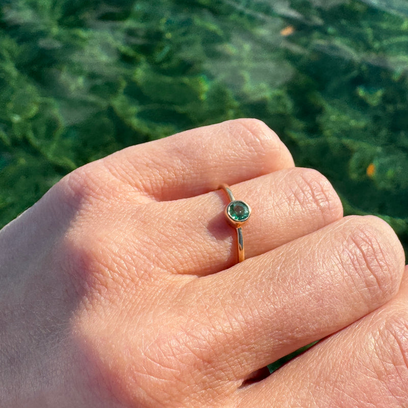 Round Emerald Bezel Ring