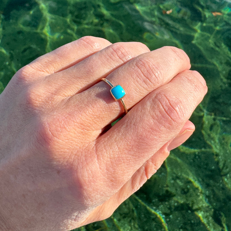 Square Turquoise Bezel Ring
