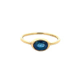 Oval Blue Sapphire Bezel Ring