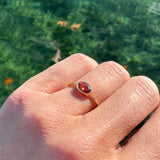 Oval Orange Sapphire Bezel Ring