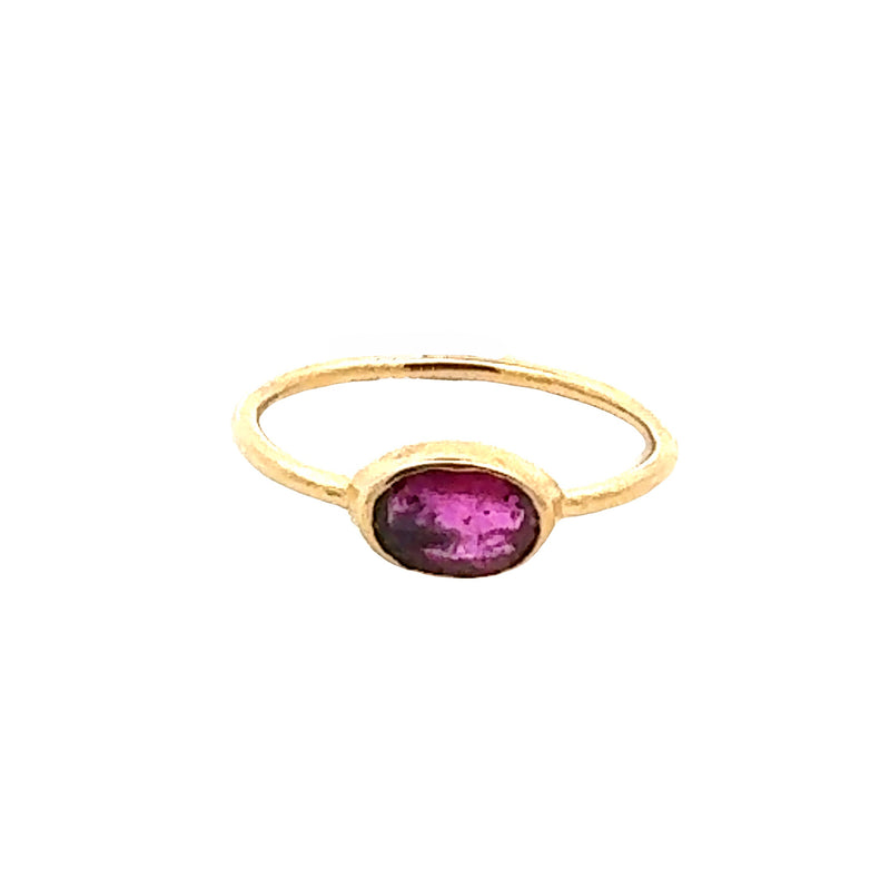 Oval Pink Sapphire Bezel Ring