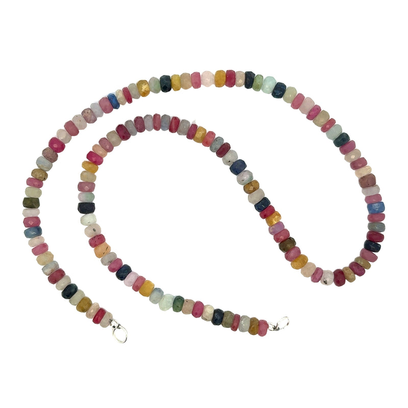 Claspless Large Mixed Multicolor Sapphire Strand